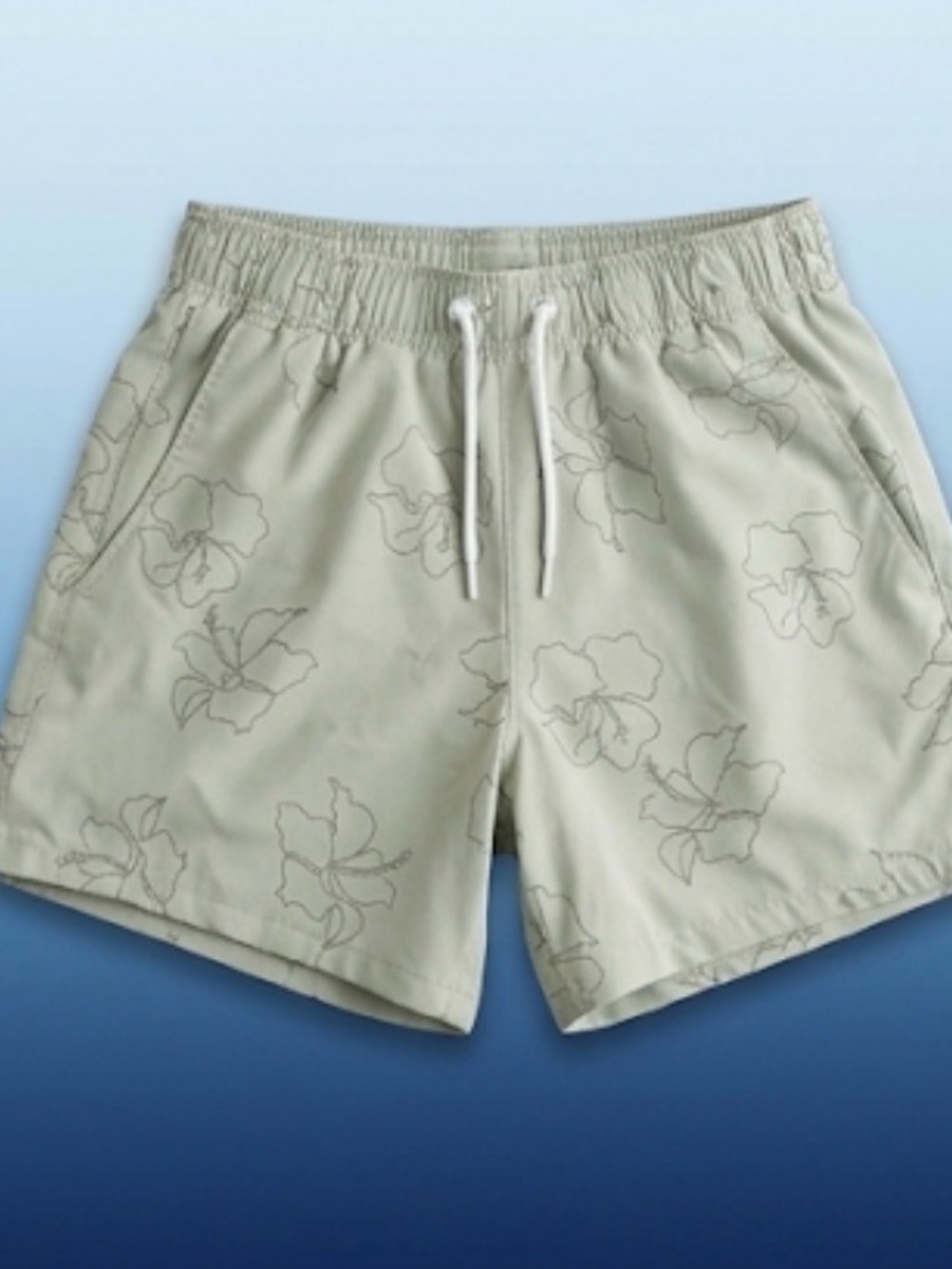 Hollister Sage Green Drawstring Unisex Swim Shorts